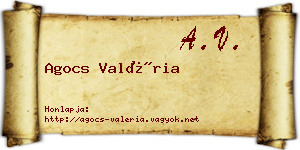 Agocs Valéria névjegykártya